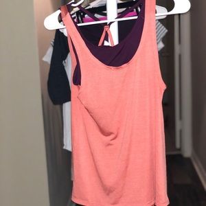 Workout top with built in bra